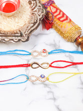 Load image into Gallery viewer, Evil Eye and Infinity Symbol Rakhi
