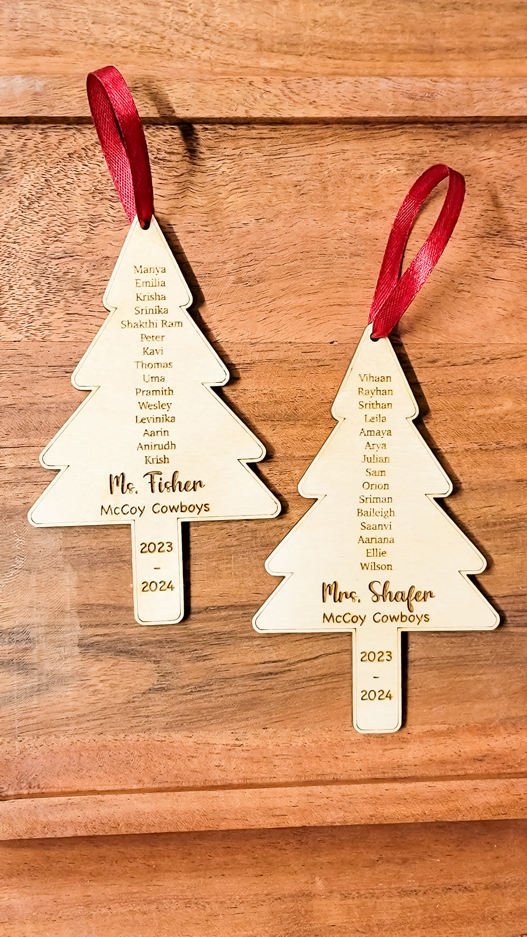 Teacher Class Name Ornament