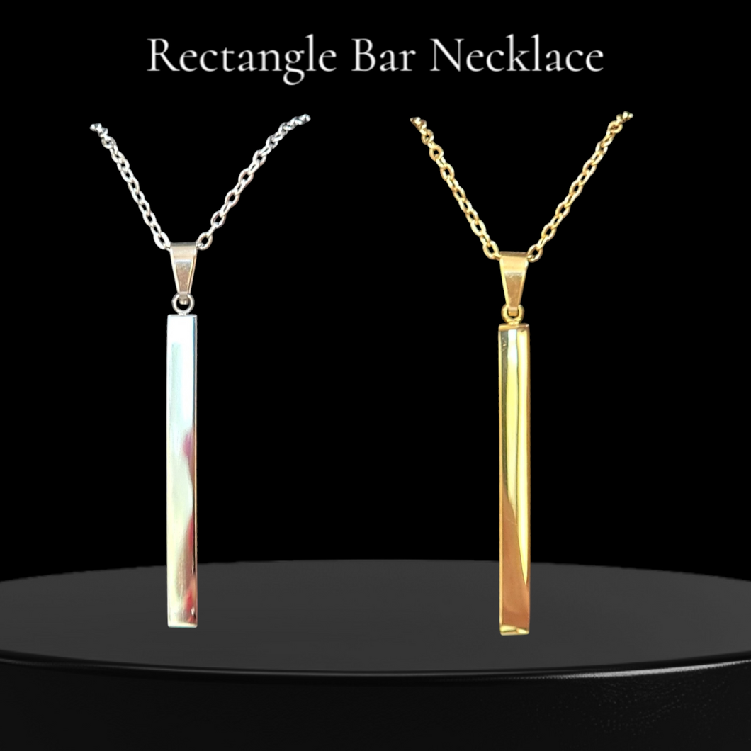 Personalized Rectangle Bar Necklace