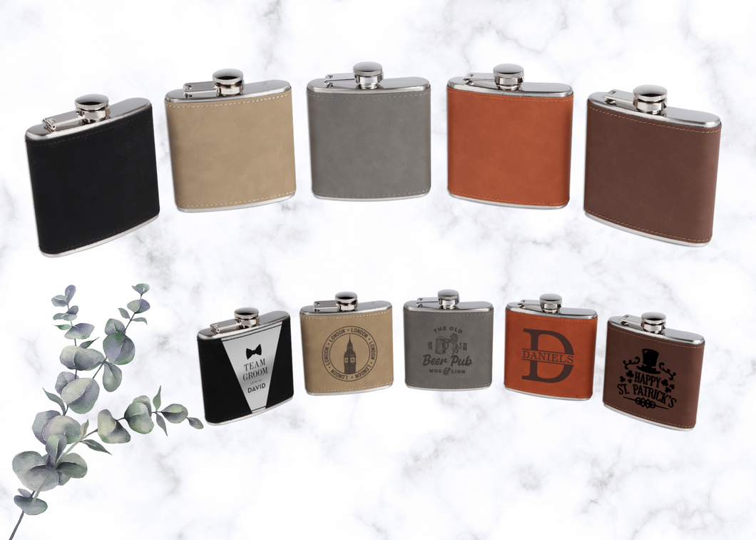 Leatherette Steel Flask