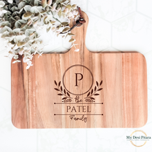 Load image into Gallery viewer, Family Circle Vine Monogram Cheeseboard
