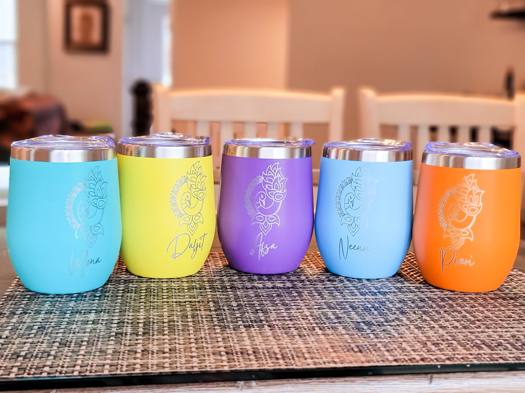 Personalized Peacock Wine Tumbler