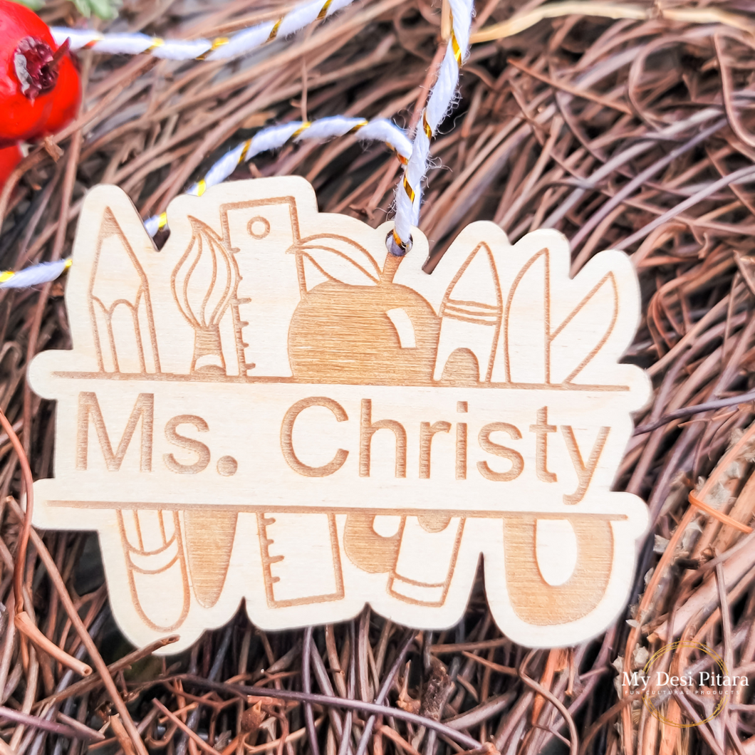 Teacher Name Ornament