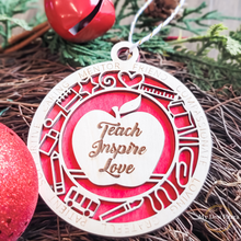 Load image into Gallery viewer, Teach Inspire Love Ornament
