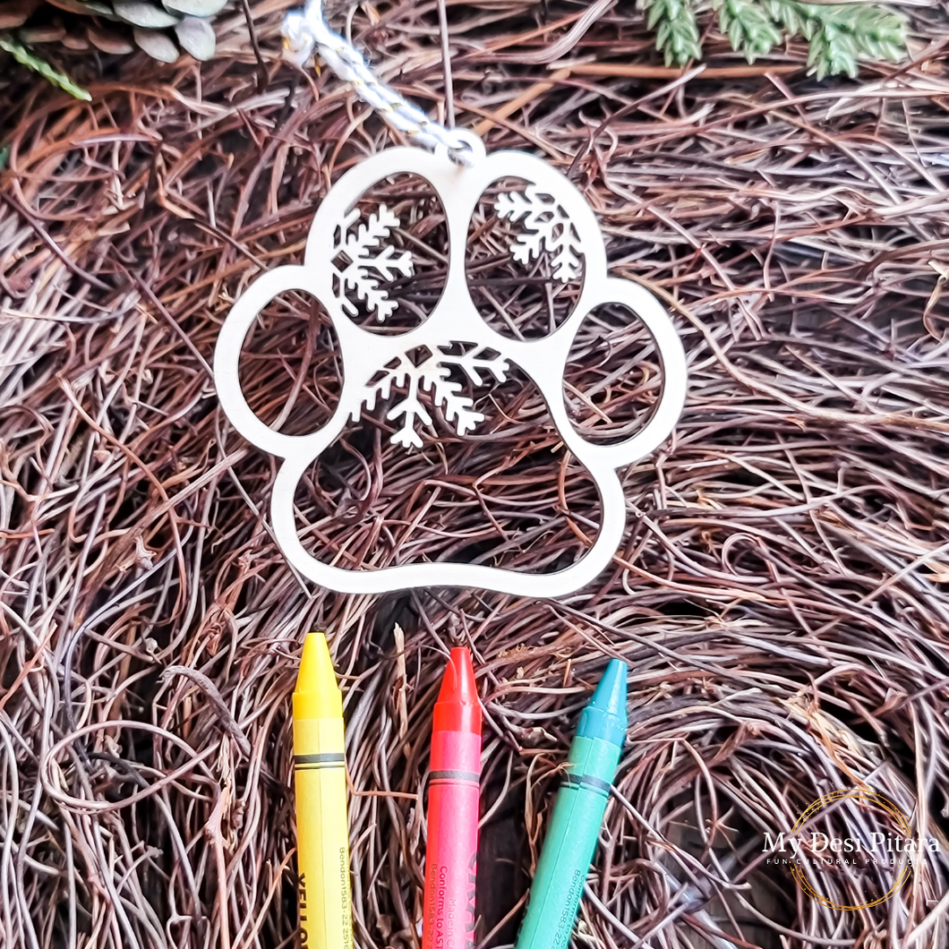 Dog Paw Coloring Ornament